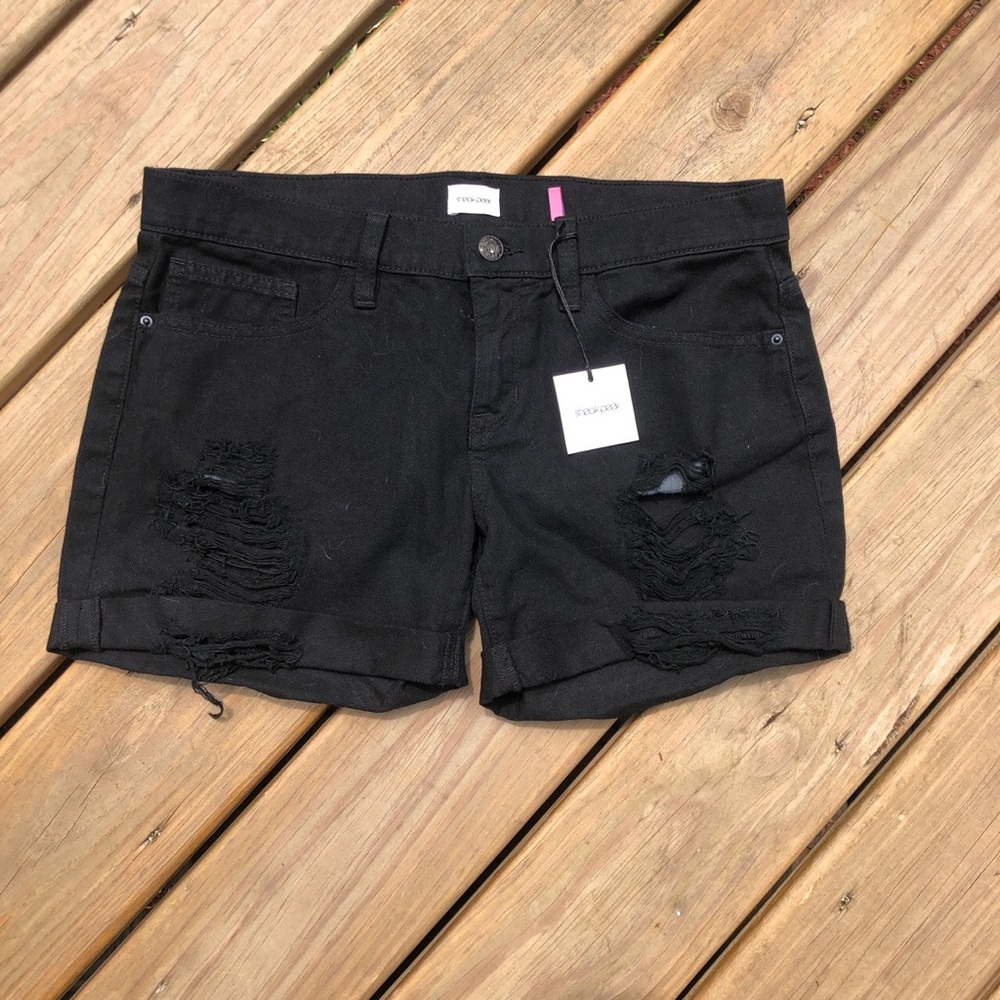 Distressed Boyfriend Denim Shorts